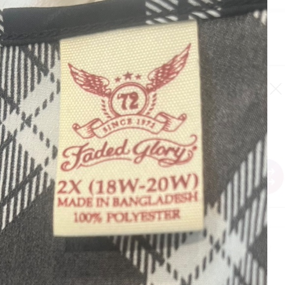 Faded Glory Black and White Checkered Tank Top - Picture 3 of 4